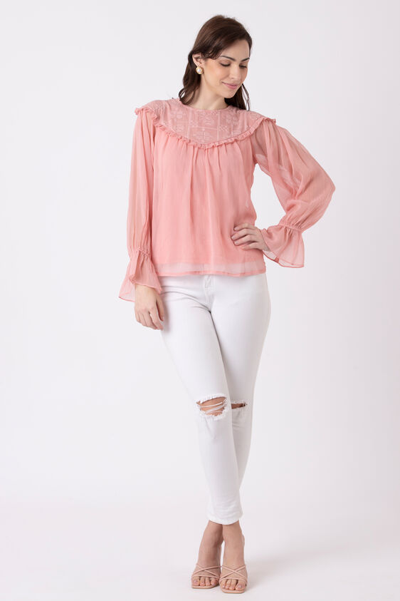 Blush Solid Straight Top, Blush, image 1